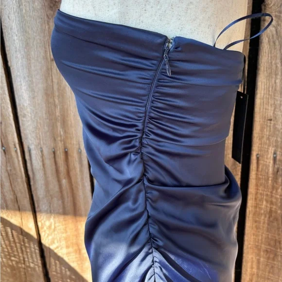 house of harlow navy satin dress House of Harlow 1960 Navy Satin Slip Dress Size M